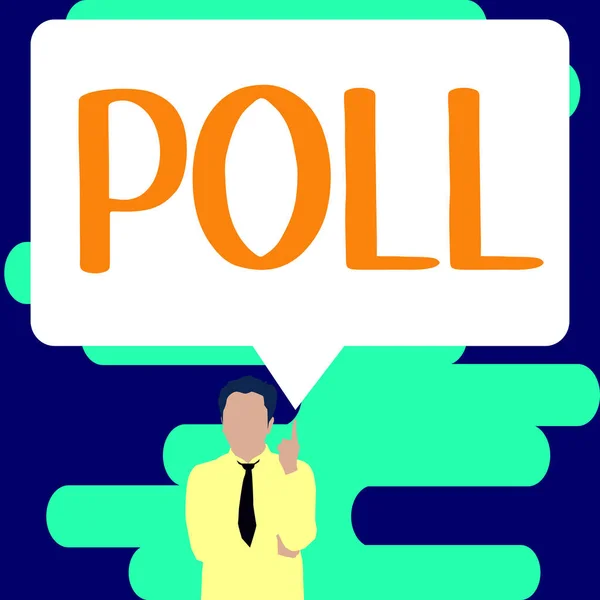 Writing Displaying Text Poll Word Record Number Votes Cast Election — Foto Stock