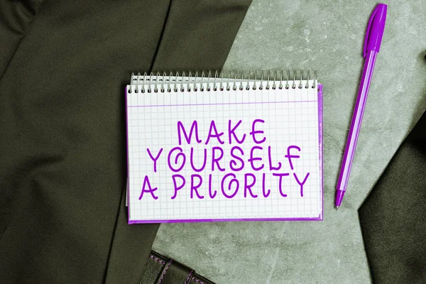 Handwriting Text Make Yourself Priority Word Written Think Your Own — Stock Photo, Image