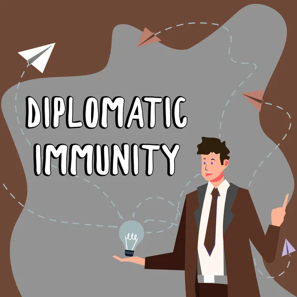 Psaní Textu Diplomatická Imunita Obchodní Přístup Zákon Který Dává Zahraničním — Stock fotografie