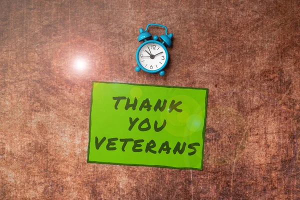Conceptual Caption Thank You Veterans Business Approach Expression Gratitude Greetings — Photo