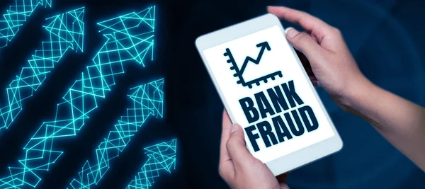 Texto Que Mostra Inspiração Fraude Bancária Conceito Negócio Perversão Intencional — Fotografia de Stock
