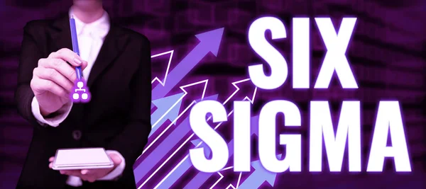 Logga Visar Sex Sigma Business Showcase Management Tekniker För Att — Stockfoto