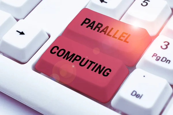 Writing Displaying Text Parallel Computing Business Approach Simultaneous Calculation Means — 스톡 사진