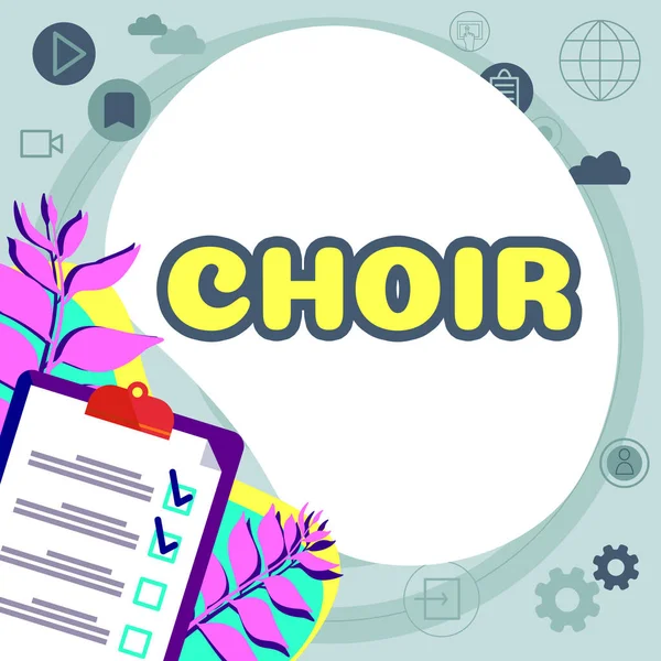 Text Sign Showing Choir Internet Concept Group Organized Perform Ensemble — Stockfoto