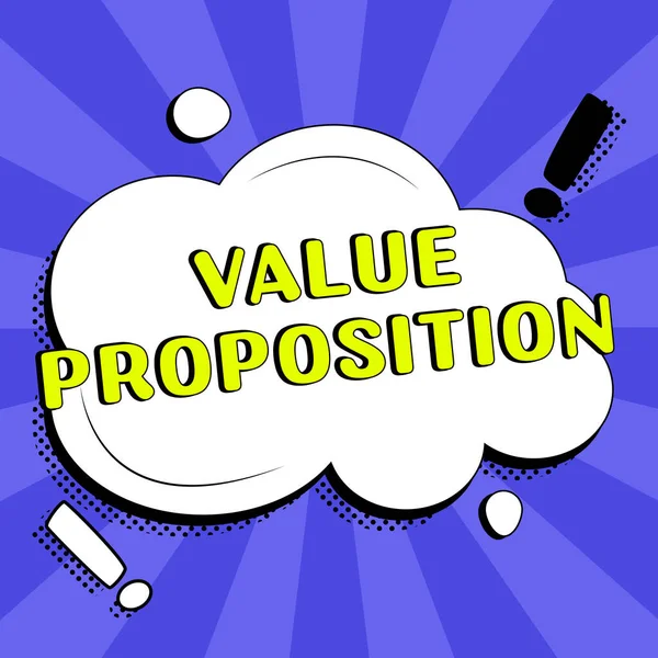 Segno Scrittura Mano Value Proposition Business Concept Service Rendere Azienda — Foto Stock
