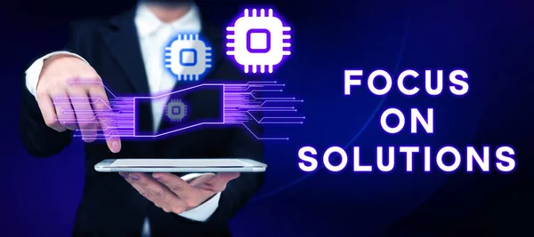 Handschrifttekst Focus Solutions Concept Betekent Krachtige Praktische Manier Positieve Verandering — Stockfoto