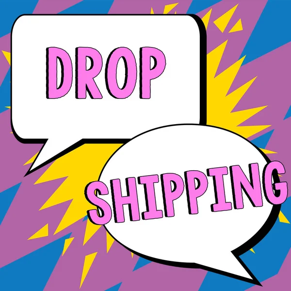 Вивіска Відображає Drop Shipping Word Відправки Товарів Від Виробника Безпосередньо — стокове фото