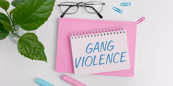 Texto Inspirador Gang Violence Concept Meaning Infringence Laws Caused Group — Fotografia de Stock