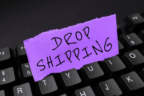 Kavramsal Başlık Drop Shipping Bir Üreticinin Ürünlerini Perakendeciye Değil Doğrudan — Stok fotoğraf