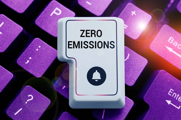 Text Caption Presenting Zero Emissions Business Idea Emits Waste Products — Stockfoto