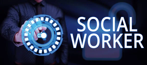 Handschrift Tekst Social Worker Business Concept Bijstand Van Mensen Met — Stockfoto