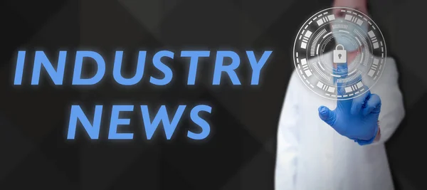 Kézírás Szöveg Industry News Üzleti Áttekintés Műszaki Piaci Jelentés Manufacturing — Stock Fotó