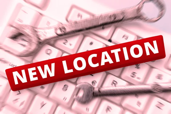Text Showing Inspiration New Location Business Showcase Get Located New — Stockfoto