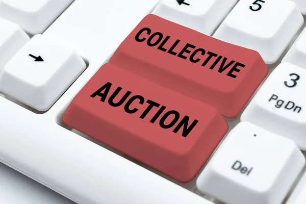 Handwriting Text Collective Auction Business Concept Gathering Measuring Information Variables — Stock Photo, Image