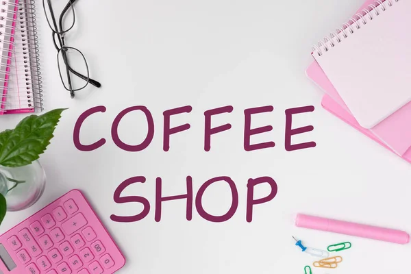 Handschrift Tekst Coffee Shop Business Showcase Kleine Informele Restaurant Serveert — Stockfoto