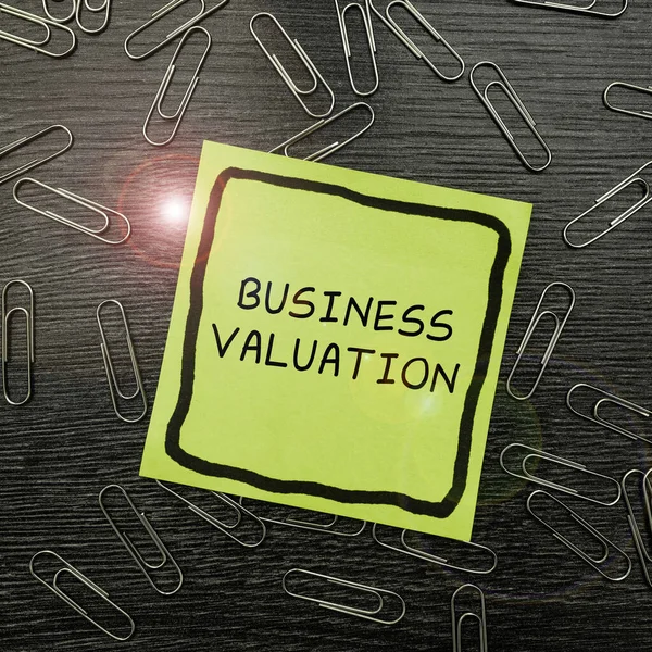 Stock image Writing displaying text Business Valuation, Business approach determining the economic value of a whole business