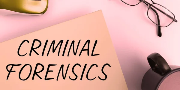 Segno Testo Indicante Criminal Forensics Business Approach Federal Offense Actions — Foto Stock