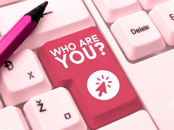 Inspiration Showing Sign Who You Word Identify Yourself Description Personal — 스톡 사진