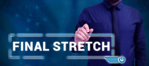 Handstilstext Final Stretch Affärsöversikt Last Leg Avslutningsrunda Ultimate Stage Finale — Stockfoto