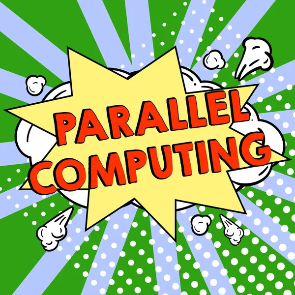 Text Rukopisu Parallel Computing Internet Koncepce Simultánního Výpočtu Pomocí Softwaru — Stock fotografie