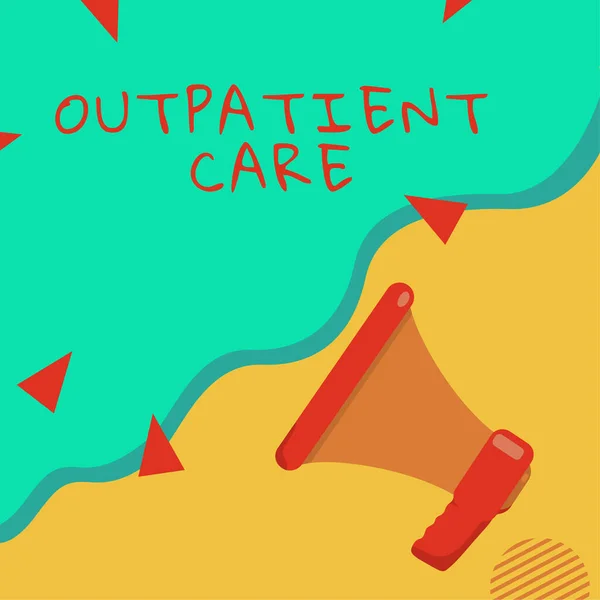 stock image Handwriting text Outpatient Care, Word Written on the final result of something or how the way things end up