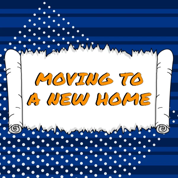 Text Sign Showing Moving New Home Business Showcase Help Moves — Fotografia de Stock