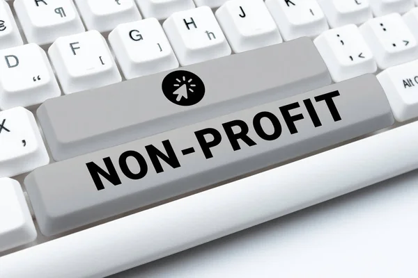 Inspiráció Mutató Jel Non Profit Üzleti Koncepció Termékek Vagy Szolgáltatások — Stock Fotó