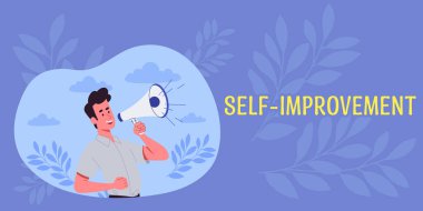 Text caption presenting Self Improvement, Business idea process of making yourself a better or more knowledgable