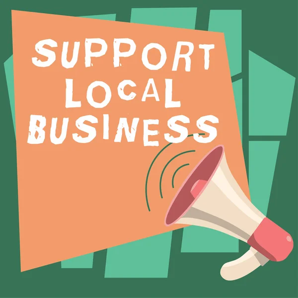 Håndskrift Tekst Support Local Business Business Overblik Øge Investeringerne Dit - Stock-foto