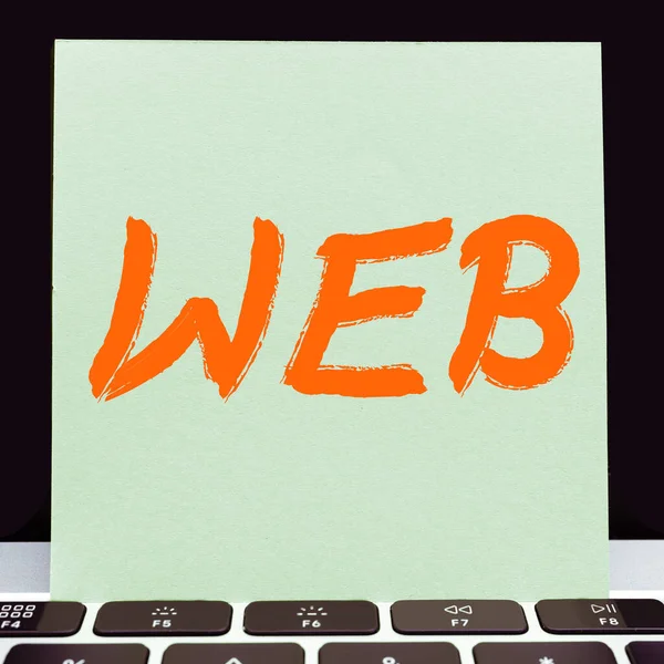 Texto Manuscrito Web Internet Concept Sistema Servidores Internet Que Suportam — Fotografia de Stock