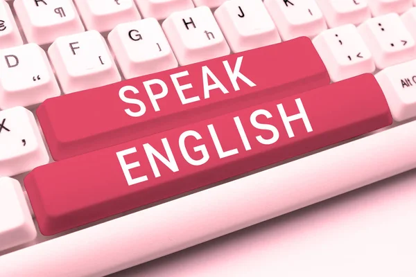 说英语 商业概念学习另一门外语在线口语课程 — 图库照片