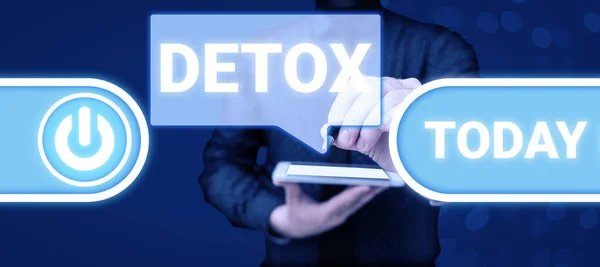 Schreiben Mit Text Detox Konzeptfoto Moment Für Diät Ernährung Gesundheit — Stockfoto