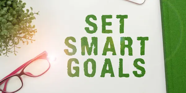Conceptual Display Set Smart Goals Business Approach Establish Achievable Objectives — Photo
