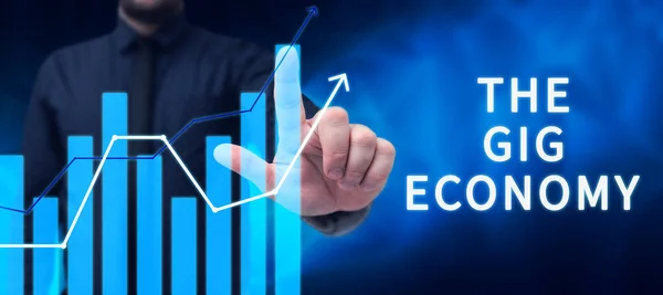 Esposizione Concettuale Gig Economy Business Overview Mercato Dei Contratti Breve — Foto Stock