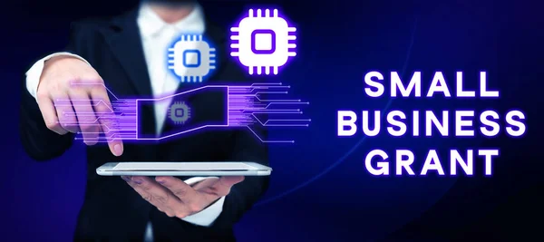 コンセプトキャプション Small Business Grant Internet限られたサイズで知られる個人経営のビジネスコンセプト — ストック写真