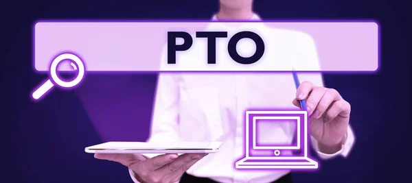 Schreiben Von Text Pto Konzeptfoto Arbeitgeber Gewährt Entschädigung Für Privaten — Stockfoto