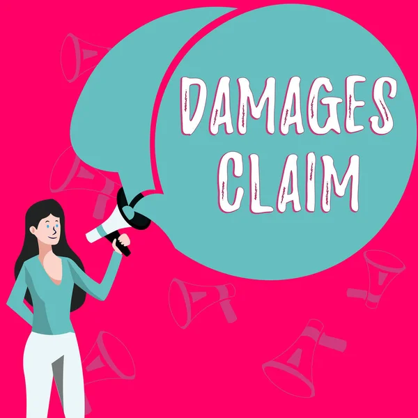 Text Showing Inspiration Damages Claim Concept Meaning Demand Compensation Litigate — Stockfoto