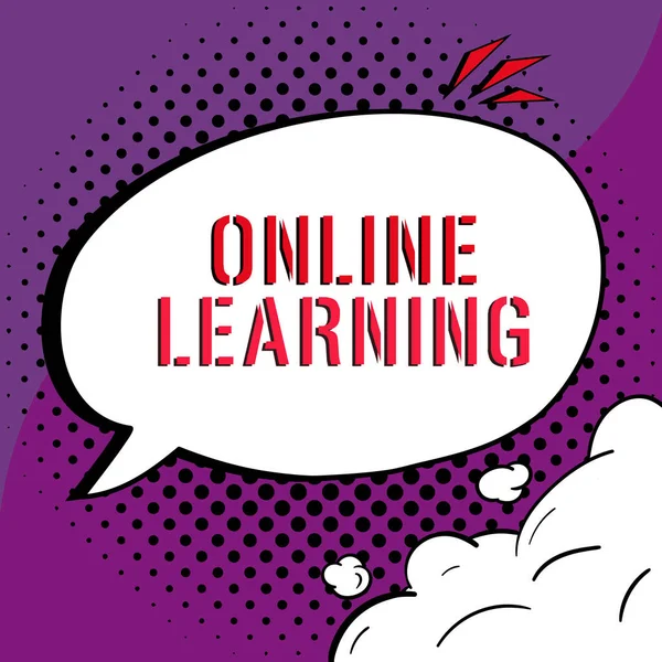 Text Showing Inspiration Online Learning Business Idea Larning Assistance Internet — Fotografia de Stock