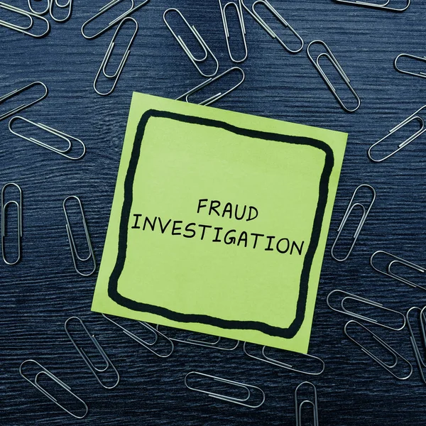 Text Caption Presenting Fraud Investigation Business Showcase Process Determining Whether — Stock Photo, Image