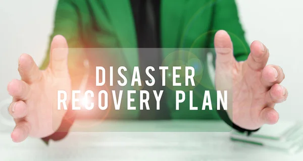 Text showing inspiration Disaster Recovery Plan, Business approach having backup measures against dangerous situation