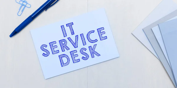 Textový Nápis Zobrazující Service Desk Business Idea Technologická Podpora Online — Stock fotografie
