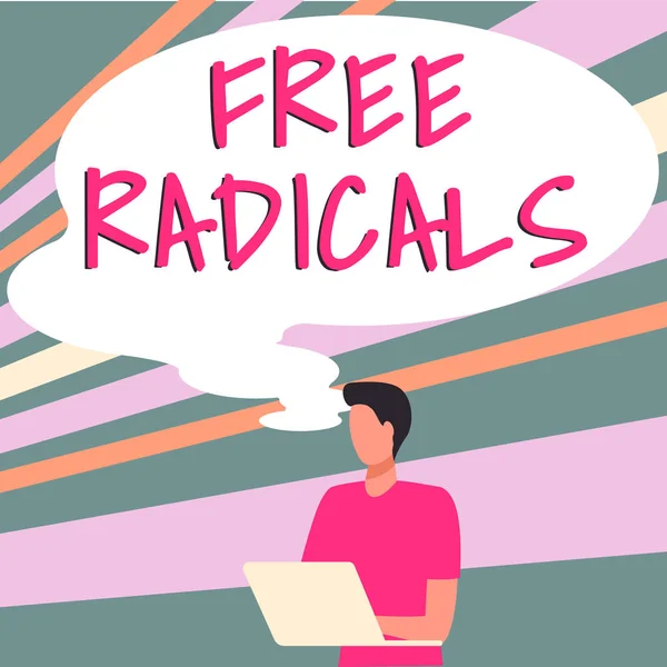 Τίτλος Κειμένου Που Παρουσιάζει Free Radicals Επιχειρηματική Έννοια Που Παράγεται — Φωτογραφία Αρχείου