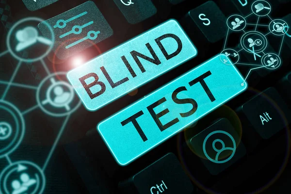Hand Writing Sign Blind Test Word Social Engagement Person One — Φωτογραφία Αρχείου