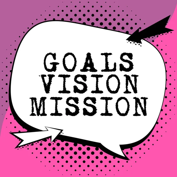 Conceptual Display Goals Vision Mission Business Concept Practical Planning Process — Stockfoto