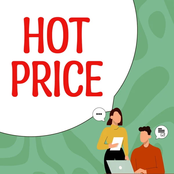 Exibição Conceitual Hot Price Internet Concept Comprador Vendedor Pode Obter — Fotografia de Stock