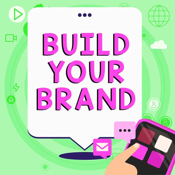 Tekst Met Inspiratie Build Your Brand Business Showcase Maak Een — Stockfoto