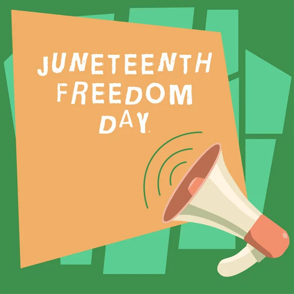 Segno Testo Che Mostra Juneteenth Freedom Day Internet Concept Festa — Foto Stock
