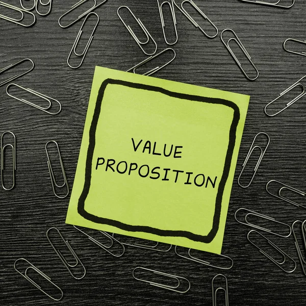 Inspiration Showing Sign Value Proposition Concept Meaning Service Make Company — Stock Photo, Image