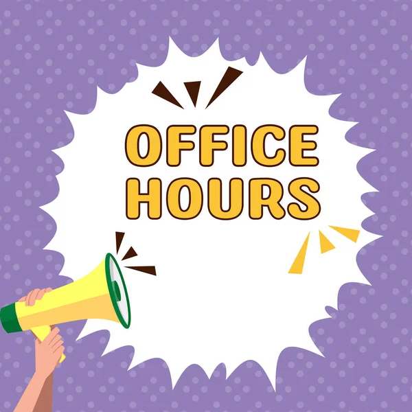 Conceptual Display Office Hours Concept Meaning Hours Which Business Normally — Stockfoto