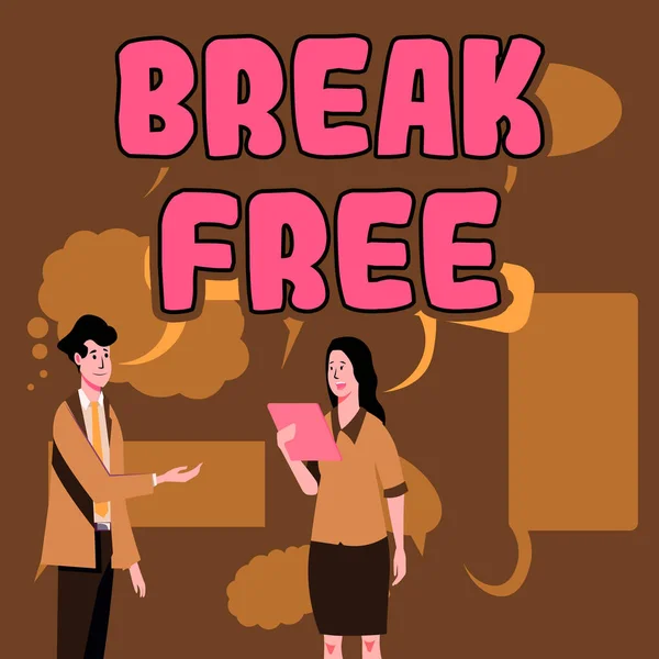 Podpis Konceptualny Break Free Internet Concept Another Way Saying Zbawienie — Zdjęcie stockowe